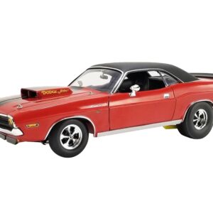 1970 Dodge Challenger R/T “Dodge Fever” Bright Red with Black Stripes and Black Vinyl Top Limited Edition to 588 pieces Worldwide 1/18 Diecast Model Car by ACME