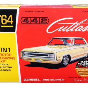 Skill 2 Model Kit 1964 Oldsmobile Cutlass 442 Hardtop 3-in-1 Kit 1/25 Scale Model by AMT