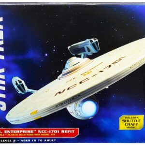 Skill 2 Model Kit U.S.S. Enterprise NCC-1701 Refit Starship “Star Trek” 1/537 Scale Model by AMT