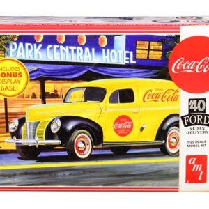 Skill 3 Model Kit 1940 Ford Sedan Delivery Van “Coca-Cola” with Display Base 1/25 Scale Model by AMT