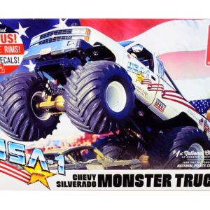 Skill 2 Model Kit Chevrolet Silverado “USA-1” Monster Truck 1/25 Scale Model by AMT