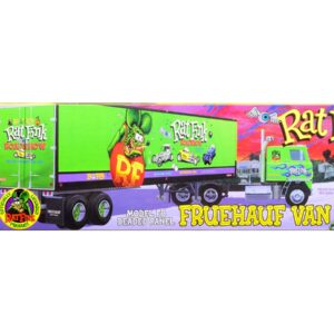 Skill 3 Model Kit Fruehauf FB Beaded Panel Van Trailer “Rat Fink” 1/25 Scale Model by AMT