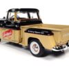 1957 Chevrolet 3100 Stepside Pickup Truck Black and Tan with Graphics “Leinenkugle’s Beer The Pride of Chippewa Falls” 1/18 Diecast Model by Auto World