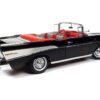 1957 Chevrolet Bel Air Convertible Onyx Black James Bond 007 “Dr. No” (1962) Movie “60 Years of Bond” Series 1/18 Diecast Model Car by Auto World