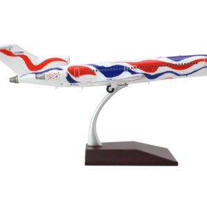 Boeing 727-200 Commercial Aircraft “Braniff International Airways – Calder Bicentennial Livery” White with Red and Blue Stripes “Gemini 200” Series 1/200 Diecast Model Airplane by GeminiJets