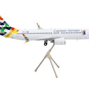 Boeing 737 MAX 8 Commercial Aircraft “Cayman Airways” White with Tail Graphics “Gemini 200” Series 1/200 Diecast Model Airplane by GeminiJets