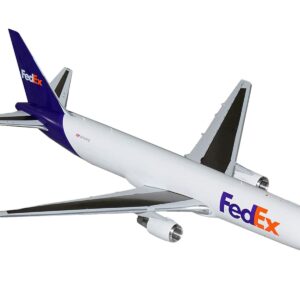 Boeing 767-300F Commercial Aircraft “FedEx (Federal Express)” (N144FE) White with Purple Tail “Gemini 200” Series 1/200 Diecast Model Airplane by GeminiJets