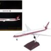 Boeing 777-300ER Commercial Aircraft “Qatar Airways” White with Dark Red Stripes “Gemini 200” Series 1/200 Diecast Model Airplane by GeminiJets