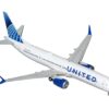 Boeing 737 MAX 9 Commercial Aircraft “United Airlines” (N37555) White with Blue Tail “Gemini 200” Series 1/200 Diecast Model Airplane by GeminiJets