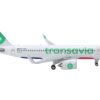 Airbus A320neo Commercial Aircraft “Transavia Airlines” (F-GNEO) White with Green Tail 1/400 Diecast Model Airplane by GeminiJets