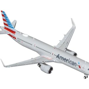 Airbus A321neo Commercial Aircraft “American Airlines” (N413AN) Gray with Striped Tail 1/400 Diecast Model Airplane by GeminiJets