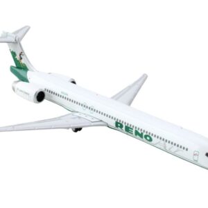 McDonnell Douglas MD-90 Commercial Aircraft “Reno Air” (N905RA) White with Green Tail 1/400 Diecast Model Airplane by GeminiJets