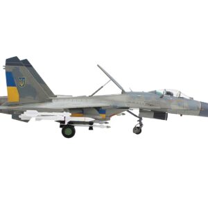 Sukhoi Su-27 Flanker Fighter Aircraft “Compass Ghost Grey Scheme” (2023) Ukrainian Air Force “Air Power Series” 1/72 Diecast Model by Hobby Master