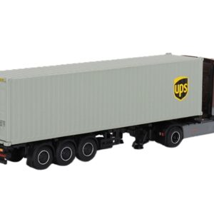 Mercedes-Benz Actros with 40′ Container “UPS Europe” Brown and Gray 1/64 Diecast Model by Mini GT