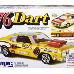 Skill 2 Model Kit 1976 Dodge Dart Sport with Two Figurines 3 in 1 Kit 1/25 Scale Model by MPC