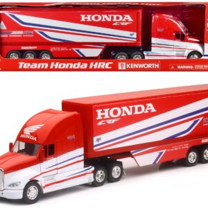 Kenworth Semi-Truck Red and White “Team Honda HRC” 1/32 Diecast Model by New Ray