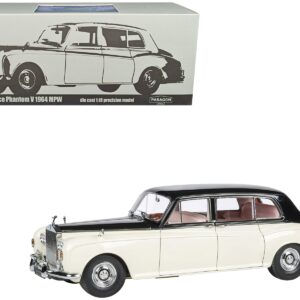 1965 Rolls Royce Phantom V Duotone Ivory White and Mason’s Black 1/18 Diecast Model Car by Paragon Models