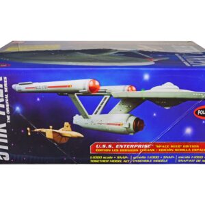 Skill 2 Model Kit Star Trek U.S.S. Enterprise and S.S. Botany Bay “The Original Series” “Space Seed” Edition Snap-Together 1/1000 Scale Model by Polar Lights