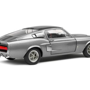 1967 Shelby GT500 Gray Metallic with Black Stripes 1/18 Diecast Model Car by Solido