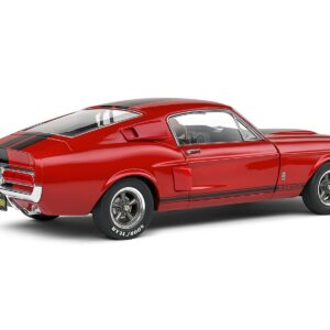 1967 Shelby GT500 Burgundy Red with Black Stripes 1/18 Diecast Model Car by Solido