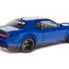 Dodge Challenger R/T Scat Pack Widebody Electric Blue Metallic with Black Stripes 1/18 Diecast Model Car by Solido