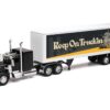 Kenworth W900 Truck Black with Dry Van Trailer “Tribute To Truckers Keep on Truckin'” “Long Haul Truckers” Series 1/32 Diecast Model by New Ray