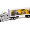 Peterbilt 389 Truck Silver Metallic with Dry Van Trailer “Trucker Keep The World Running” “Long Haul Truckers” Series 1/32 Diecast Model by New Ray