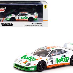 Ferrari F40 GT #1 Federico D’Amore – Oscar Larrauri “Italian GT Championship” (1994) “Hobby64” Series 1/64 Diecast Model Car by Tarmac Works