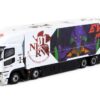 Mitsubishi Fuso Truck with Transporter White with Graphics “EVA Racing” “Truck64” Series 1/64 Diecast Model by Tarmac Works