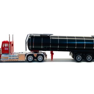 Kenworth W-900 Red with Asphalt Tanker Trailer 1/87 (HO) Plastic Model Car by Promotex