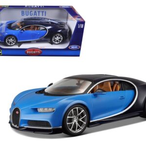 2016 Bugatti Chiron Blue 1/18 Diecast Model Car by Bburago