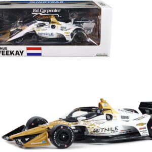 Dallara IndyCar #21 Rinus VeeKay “Bitnile” Ed Carpenter Racing (Road Course Configuration) “NTT IndyCar Series” (2023) 1/18 Diecast Model Car by Greenlight