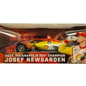 Dallara IndyCar #2 Josef Newgarden “Shell Oil” Team Penske “2024 Indianapolis 500 Champion” (Raced Version) “NTT IndyCar Series” (2024) 1/18 Diecast Model Car by Greenlight