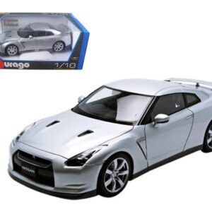 2009 Nissan GT-R R35 Silver 1/18 Diecast Model Car by Bburago