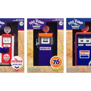 “Vintage Gas Pump” Set of 3 Pumps Series 16 1/18 Diecast Models by Greenlight