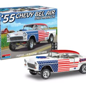 Level 4 Model Kit 1955 Chevrolet Bel Air Street Machine 2-in-1 Kit 1/24 Scale Model by Revell