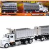 Kenworth W900 Dump Truck with Twin Dump Body White and Chrome “Long Haul Trucker” Series 1/43 Diecast Model by New Ray