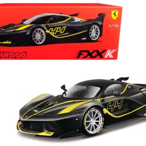 Ferrari FXX-K #44 Black with Yellow Stripes “Signature Series” 1/18 Diecast Model Car by Bburago