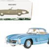 1958 Mercedes-Benz 300 SL Roadster (W198) Blue Metallic 1/18 Diecast Model Car by Minichamps