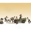 “4X4 Mechanic” 8 piece Figure Set for 1/18 scale models by American Diorama