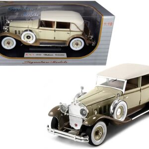 1930 Packard Brewster Tan and Coffee Brown 1/18 Diecast Model Car by Signature Models