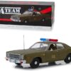 1977 Plymouth Fury U.S. Army Police Army Green “The A-Team” (1983-1987) TV Series 1/18 Diecast Model Car by Greenlight