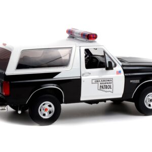 1996 Ford Bronco Police Black and White Oklahoma Highway Patrol “Artisan Collection” 1/18 Diecast Model Car by Greenlight