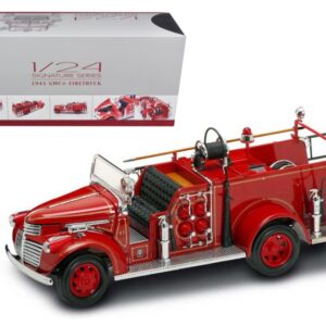 1941 GMC Fire Engine Red with Accessories 1/24 Diecast Model Car by Road Signature