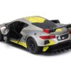 2020 Chevrolet Corvette C8.R #4 Silver Metallic with Yellow Stripes “Race” Series 1/24 Diecast Model Car by Bburago