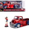 1952 Chevrolet COE Pickup Truck Candy Red and Blue with Wonder Woman Diecast Figure “DC Comics Bombshells” Series “Hollywood Rides” 1/24 Diecast Model Car by Jada