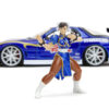 1993 Mazda RX-7 Candy Blue Metallic with Graphics and Chun-Li Diecast Figure “Street Fighter” Video Game “Anime Hollywood Rides” Series 1/24 Diecast Model Car by Jada