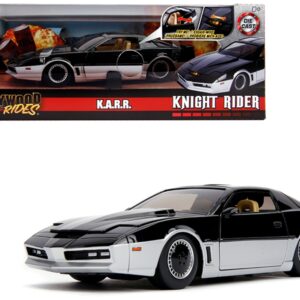 K.A.R.R. Black and Silver with Light “Knight Rider” (1982) TV Series “Hollywood Rides” Series 1/24 Diecast Model Car by Jada