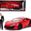 Lykan Hypersport Red with Lights and Dom Figurine “Fast & Furious” Movie 1/18 Diecast Model Car by Jada