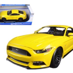 2015 Ford Mustang GT 5.0 Yellow 1/18 Diecast Model Car by Maisto